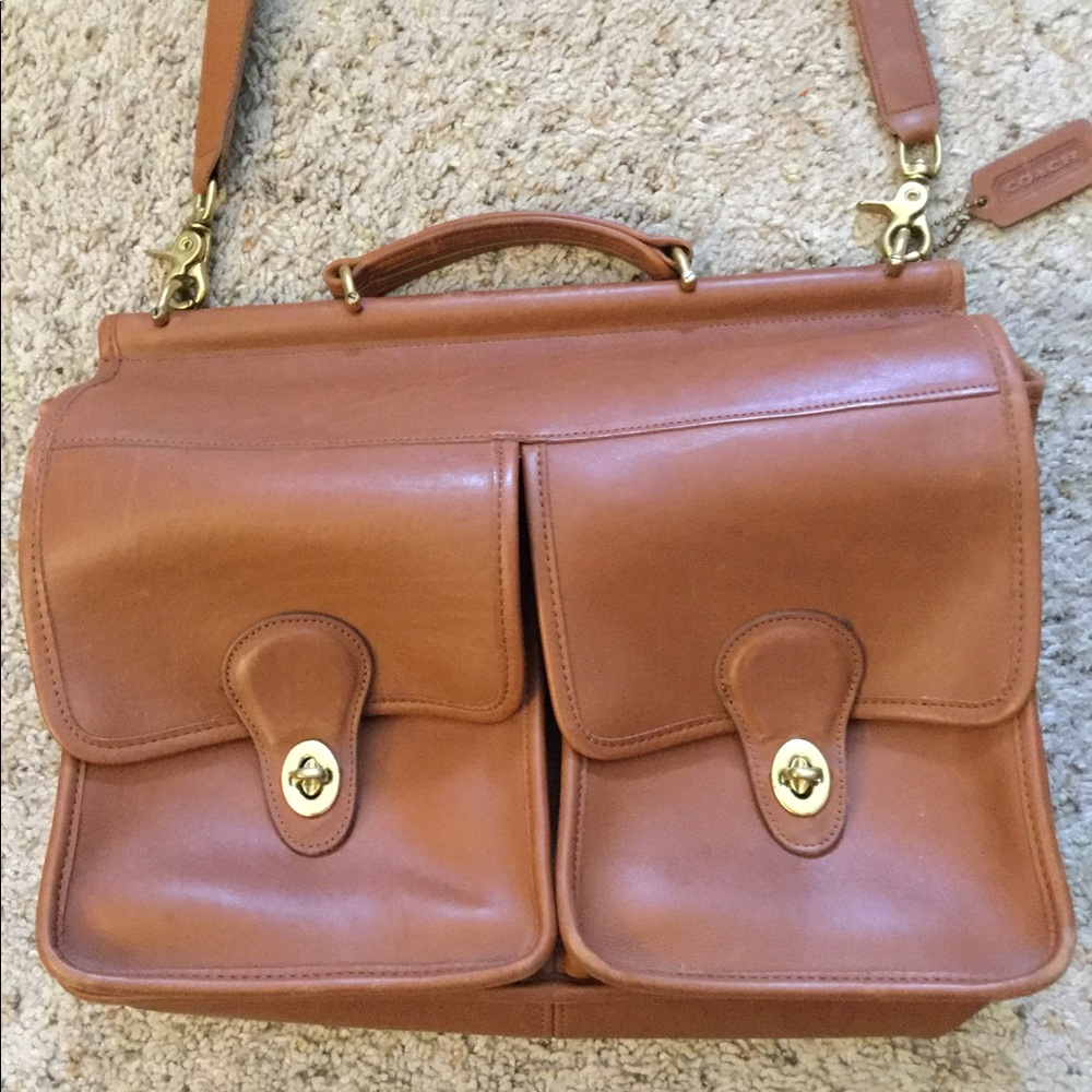 COACH BROWN LEATHER MESSENGER BAG CROSSBODY PURSE